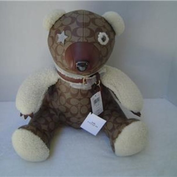 NEW AUTHENTIC COACH KHAKI SIGNATURE PVC BEAR #75528 - Picture 1 of 13